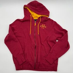 Colosseum Iowa State Cyclones Full Zip Hoodie Womens XL Cardinal Red Gold NCAA
